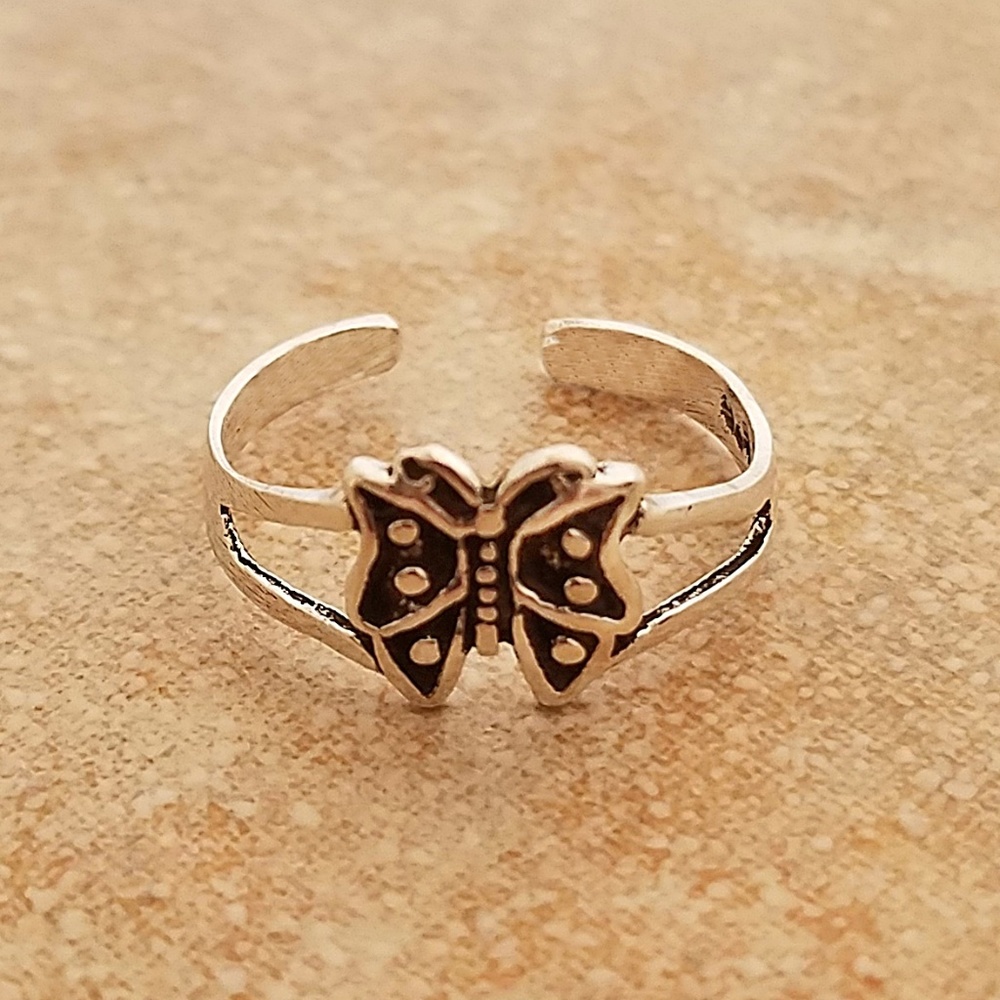 Butterfly Toe Ring, Sterling Silver